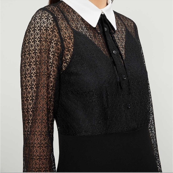 NWT MAJE Ramon Contrast-Collar
Lace Mini Dress Black Size Small MSRP
$415 - Picture 7 of 17
